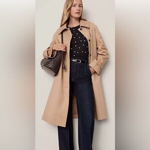 Ann Taylor Trench Car Coat XS